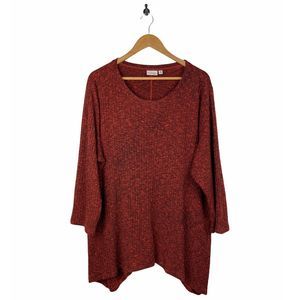 Kim Rogers Women Burnt Orange Rust Tunic 2X